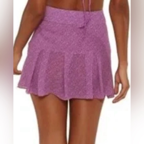 VIX by Paula Hermanny Vibrant Purple Swim Sarong Sassy skirt Swimsuit coverup M - Picture 13 of 16